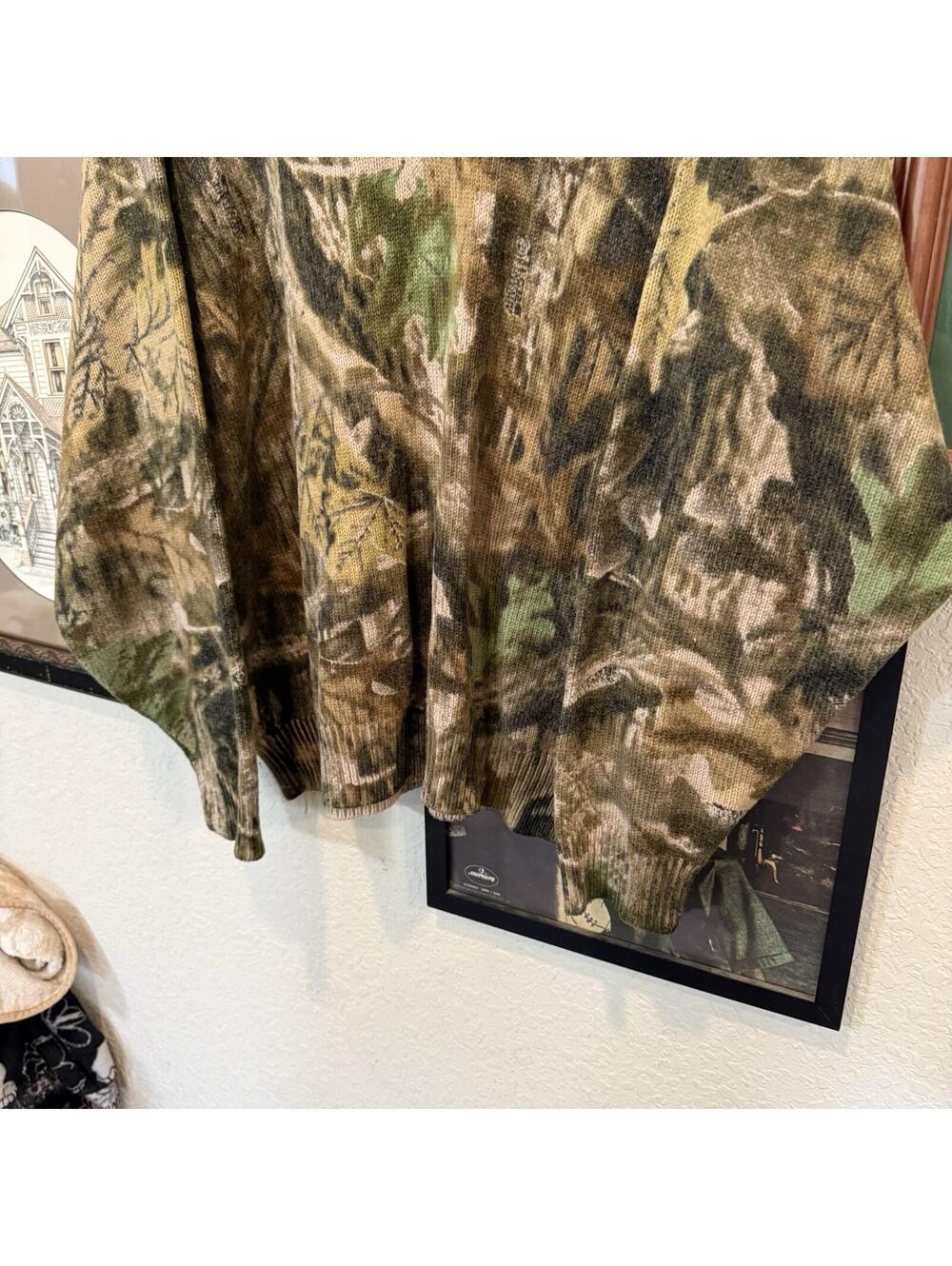 Vintage 70s/80s RARE Advantage Timber SafTBak Camouflage Hunting Sweater Mens XL - Picture 4 of 6